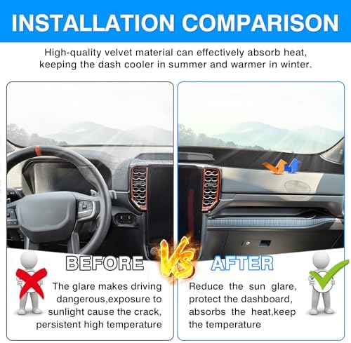Autorder Dashboard Cover Mat for 2024 2025 2026 Ford Ranger Accessories Dash - Image 3