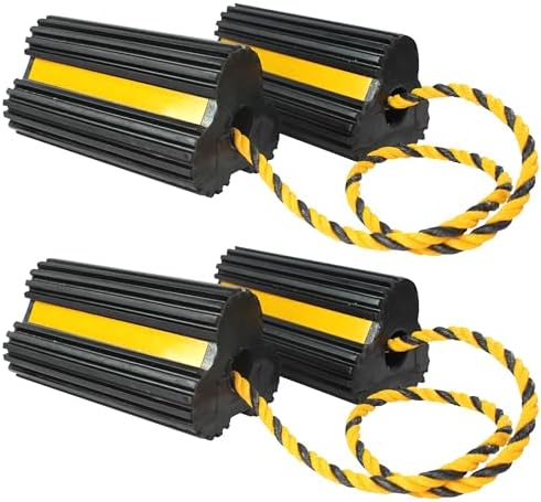 MAXXHAUL 51244 Solid Rubber Wheel Chock, 4 Pack, Heavy Duty by MaxxHaul