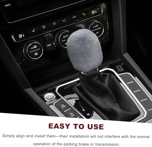 2PCS Fluffy Car Gear Shift Knob & Handbrake Cover, Comfortable Plush Shifter - Image 5