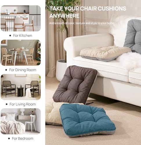 Love's cabin Memory Foam Chair Cushions Set of 4, 19 Inch - Image 7
