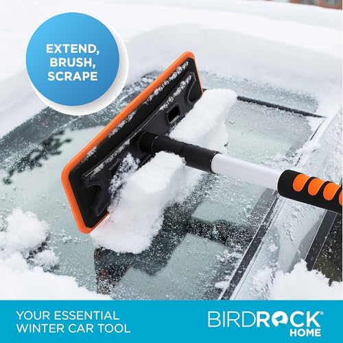 BIRDROCK HOME 36" Extendable Snow Pusher Brush & Detachable Ice Scraper - Image 2