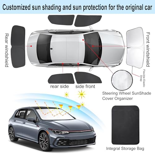 6PCS Windshield Sun Shade Custom Fit - Image 4