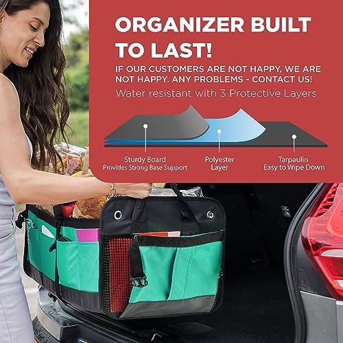 Teal Car Trunk Organizer for SUV & Auto Cargo Storage - Image 5