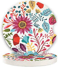 Sunflower Small 2.56" Absorbent Auto Coasters 2 Pack, Ceramic Car Accessories by LogHog