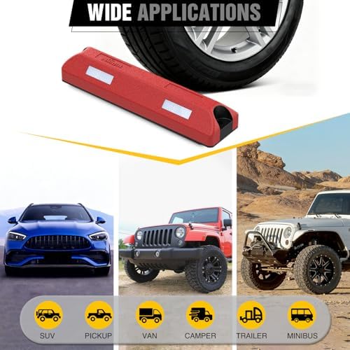 Nilight 22 Inch Rubber Parking Curbs, Heavy Duty Wheel Stops - Image 2