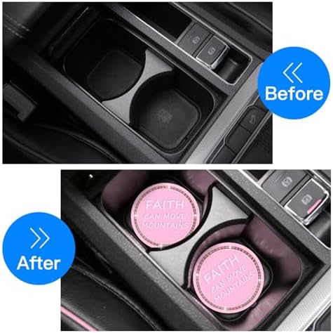 2 Pack Bling Car Cup Coasters Universal, 2.75 Inch Silicone Anti Slip Cup - Image 2