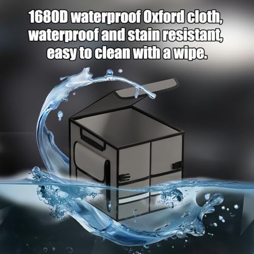 Car Trunk Organizer with Lid Collapsible Oxford Cloth Grey - Image 3