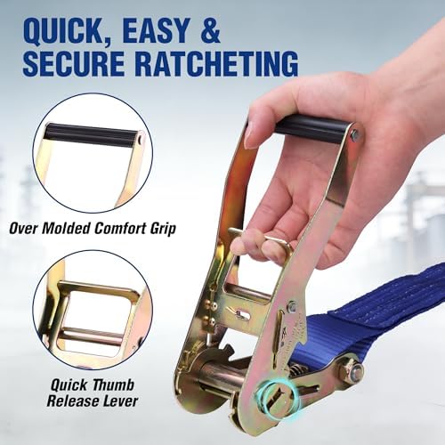 WORKPRO Ratchet Tie Down Straps, Fits - Image 3