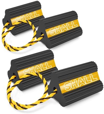 SHALL Wheel Chocks, Heavy Duty Rubber Wheel Chocks by SHALL
