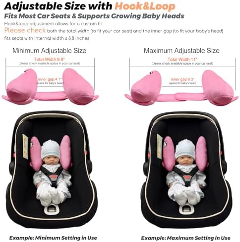 Baby Head Neck Support Pillow for Car Seat, U-Shape Travel Pillow - Image 3