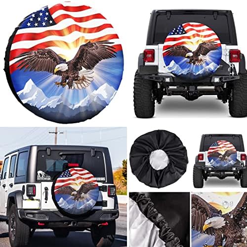 Spare Tire Cover American Eagle Flag Polyester Universal Waterproof Corrosion - Image 5