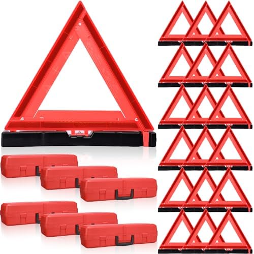 Kanayu 18 Pcs Warning Triangles Dot Reflective Foldable Emergency Safety by Kanayu