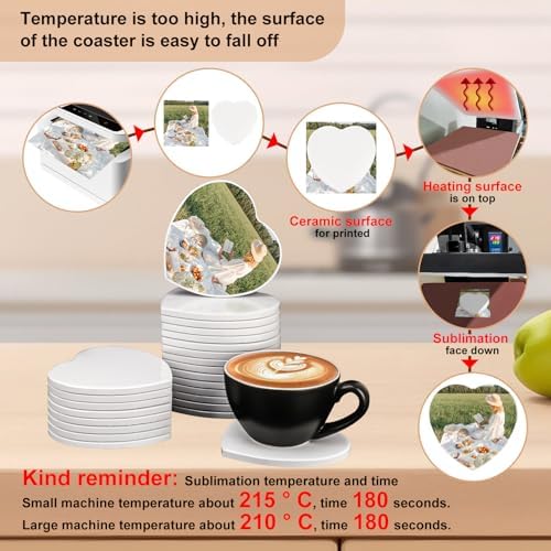 40 Pack 4.25 Inch Heart Sublimation Ceramic Tiles - Image 5