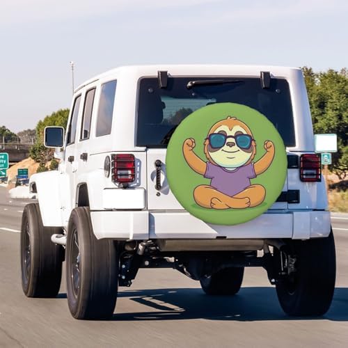 Sloth Yoga Spare Tire Cover Dust-Proof Wheel Tire Cover Fit Trailer, SUV and - Image 3