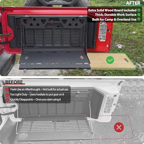 Tailgate Table for 2018-2026 Jeep Wrangler JL JLU 2/4 Door, Foldable Rear Cargo - Image 4