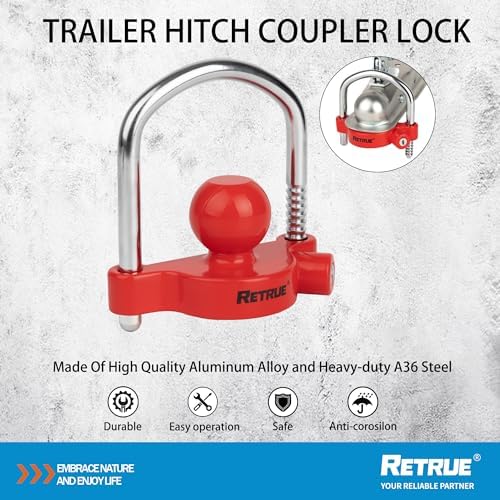 RETRUE Universal Trailer Coupler Lock, Adjustable Hitch Ball Lock - Image 5