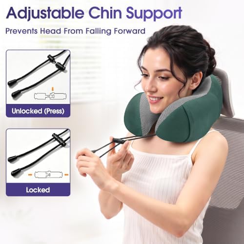 CloudBliss Memory Foam Travel Neck Pillow Airplane, 2 Pack - Image 5