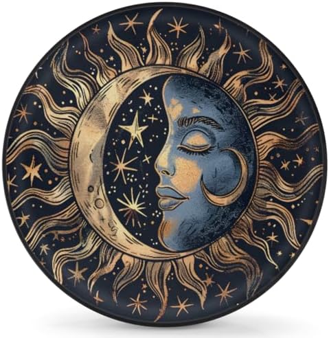 Sun Moon Spare Tire Cover 17in Spare Wheel Covers Tire Storage Cover by YoYoYuchong