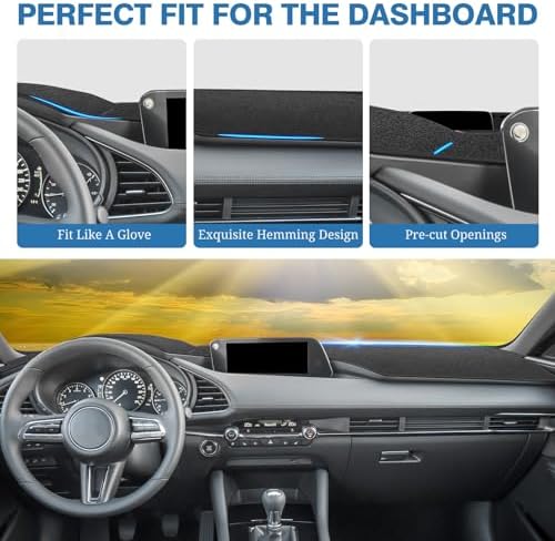 FIILINES Dash Cover for 2019-2025 2026 Mazda 3 Hatchback Sedan, Dashboard Mat - Image 4