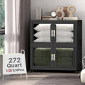 Stackable Storage Bins with Doors & Lids & Wheels by VNVTO