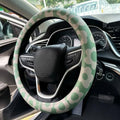 Vintage Groovy Flowers Car Leather Steering Wheel Cover by Naxizo