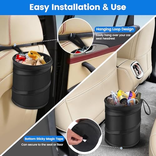 2 Pack Car Trash Can, Mini Pop-Up Car Garbage Can - Image 5