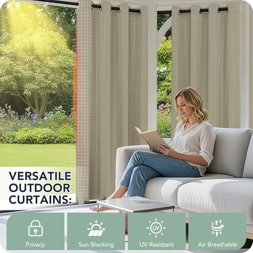 Gazebo Curtains Outdoor Waterproof 6 Panels, Patio Sun Shade - Image 3