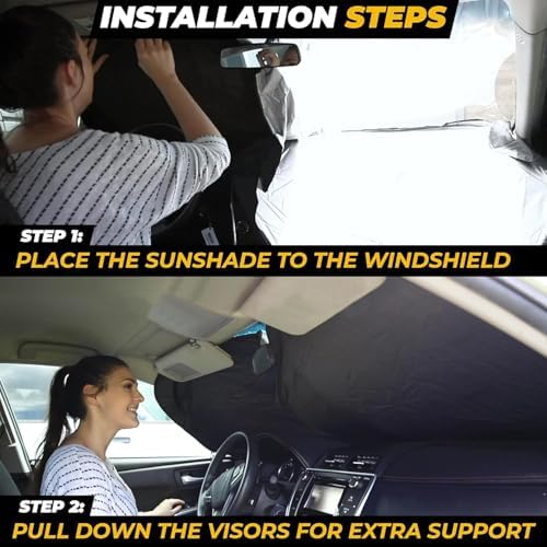 Autovir Truck Windshield Sun Shade Foldable – 280T Sun Visor Front Shield - Image 6
