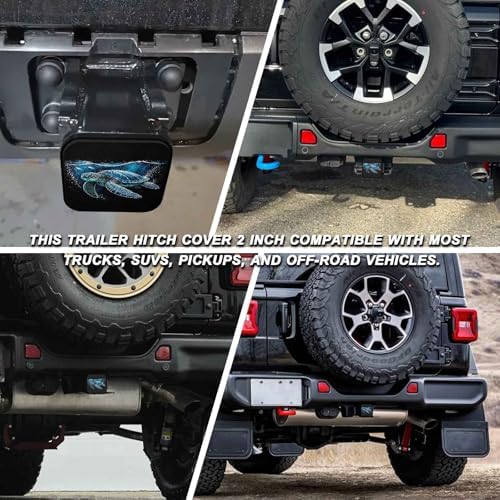 Funny Sea Turtle Tow Hitch Covers Heavy Duty Rubber Trailer Hitch Cover 2" - Image 5