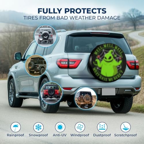 GENANY Spooky Horror Art Halloween PVC Leather Spare Tire Cover Size 15 - Image 3