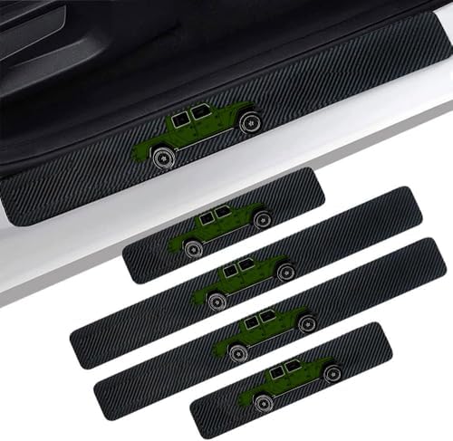 4 Pieces Car Door Sill Protector, Carbon Fiber Threshold Anti-Scratch Sticker by Unknown