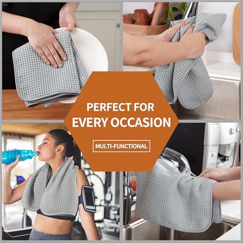 Microfiber Waffle Hand Towels, 2 Pieces, Fast Drying, Lint Free 430 GSM - Image 6