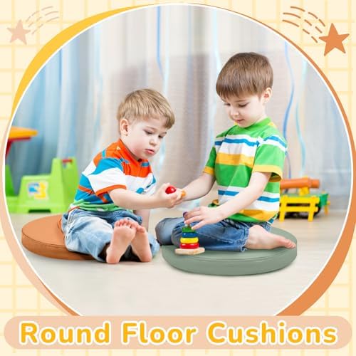 Juexica 8 Pcs Floor Cushions Kids, Boho Color, 13.8 x 13.8 x 2 Inch - Image 4