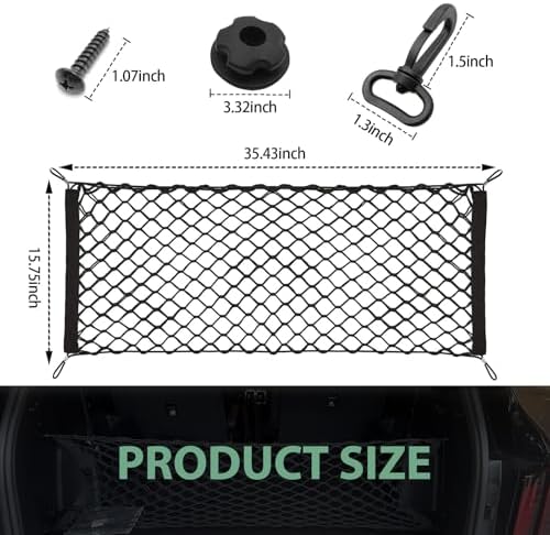 Car Cargo Net, Car Trunk Net Stretchable, Dual-Layer Nylon Trunk Storage Mesh - Image 2