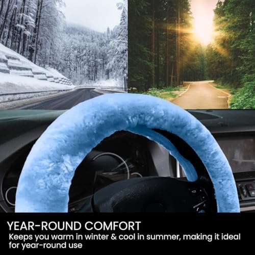 Andalus Brands Luxury Fluffy Car Steering Wheel Covers – Genuine Merino - Image 4