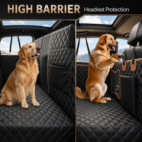High Barrier Dog Car Seat Cover, Waterproof Back Seat Extender - Image 5