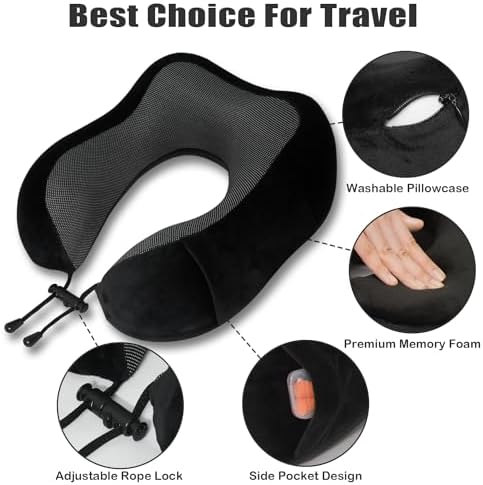 Travel Pillow, Memory Foam Neck Pillow - Image 3