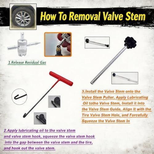 Tire Valve Stem Removal Replacement Tool Kit, Without Removing Tire - Image 5