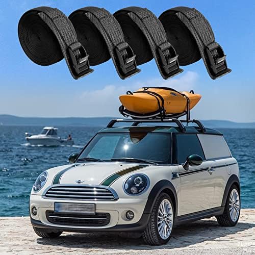 WEDAMER Kayak Tie Down Straps 1" x8Ft Cam Buckle Lashing Straps 2 Pack - Image 7