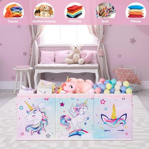 WERNNSAI Extra Large Toy Chest, Unicorn Toy Box Chest Organizer - Image 4