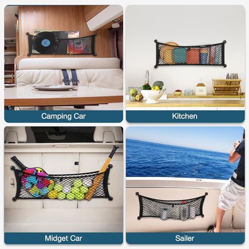 TOBWOLF Cargo Storage Net, 9.8x29.5in Elastic Mesh Trunk Organizer - Image 5