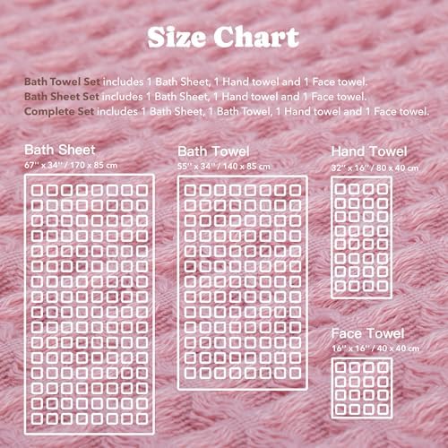 Luxury Organic Japanese Cotton Waffle Bath Towel | Thick, Quick Dry Bathroom - Image 5