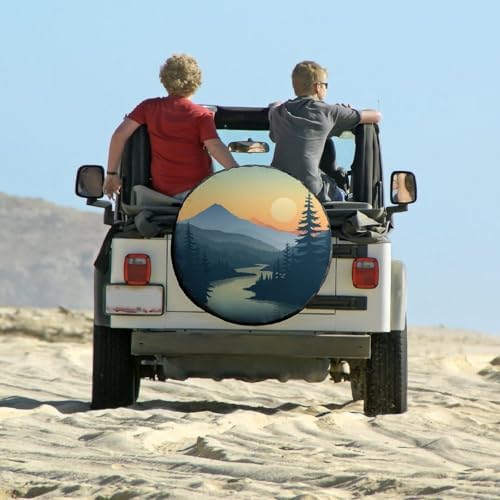 Camping Spare Tire Cover 17 Inch Mountain Adventure Camping Wheel Protectors - Image 6