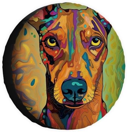 Colorful German Pinscher Dog Spare Tire Cover Pet Animal Wheel Protectors by GUGLILI