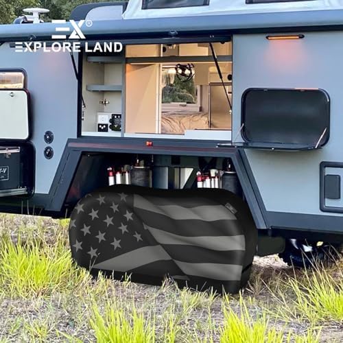 Explore Land Dual Axle Tire Cover Fit Tire Diameter 29-31.75, American Flag - Image 7