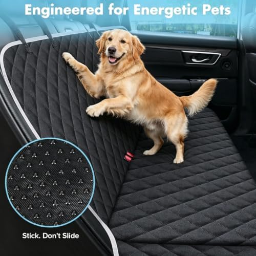 Meolsaek Dog Car Seat Cover, Mesh Window Hammock Back Seat Cover - Image 7