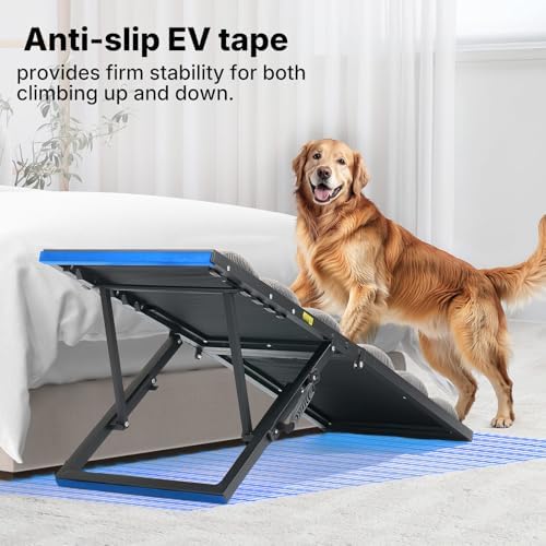 Veehoo Foldable Dog Ramp for Bed Couch Large Dogs, Adjustable 17-23'' High - Image 6