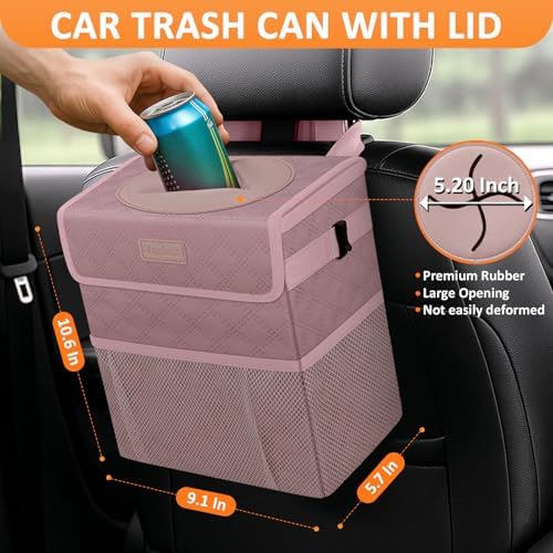 Vankor Car Trash Can with Lid Leak Proof Car Accessories - Image 2