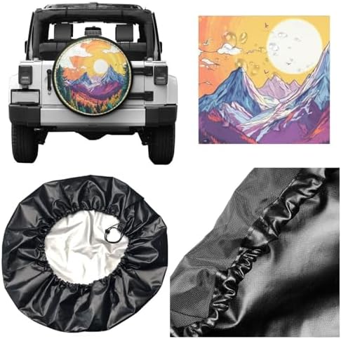 Mountains Spare Tire Cover Wheel Protectors Weatherproof Sun Protection Covers - Image 3