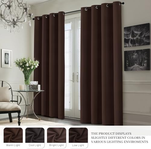 Yakamok Brown 100% Blackout Curtain Panels 84 inches, 2 Panels - Image 7